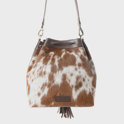 Myra Womens Rustler’s Charm Handtooled Bucket Bag in Brown  S12142
