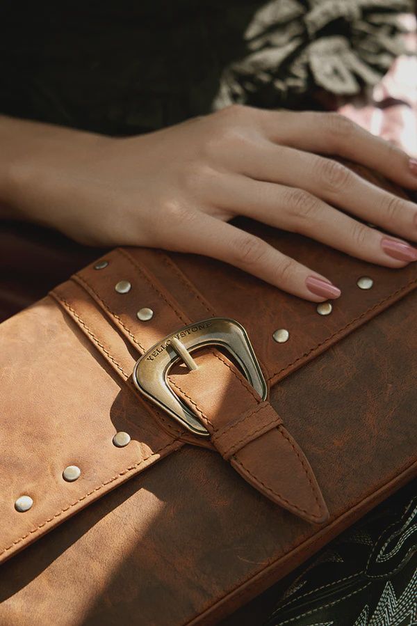 Yellowstone Amber Paradise Handbag with Rivets - Dark Brown - S-13314