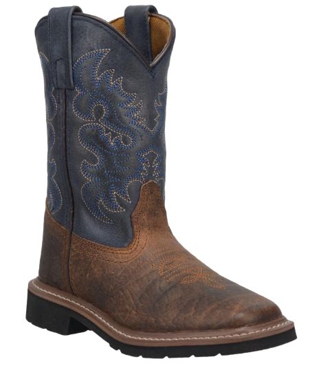 Dan Post Children&#39;s  Brantley Rust Brown and Blue Western Boots DPC2938