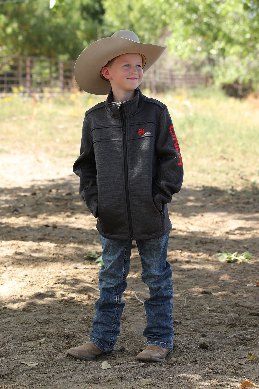 Cinch Boys Sweater Jacket Charcoal MWJ5080001