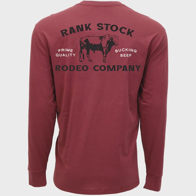 Hooey Men's Rank Stock Burgandy LS Tee HT1881BU