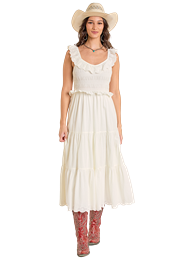 Rock &amp; Roll Denim Women's Wo Eyelet Sleeveless Midi Dress BWD0R06319