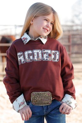 Cinch Girls Rodeo Sweatshirt CWK8002001 BUR