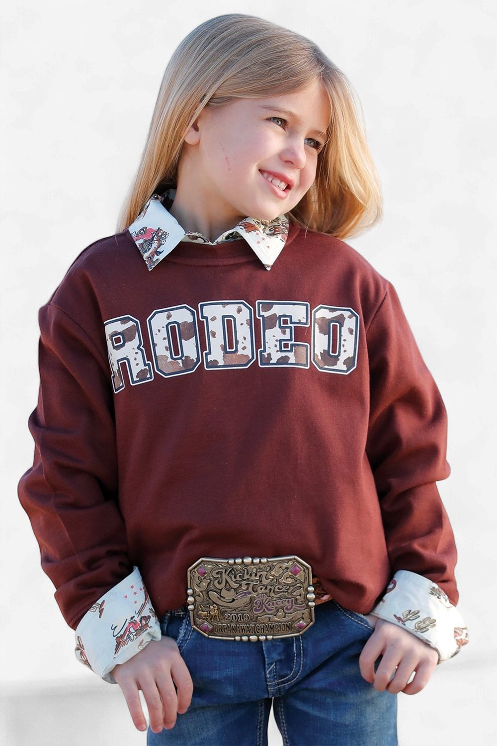 Cinch Girls Rodeo Sweatshirt CWK8002001 BUR