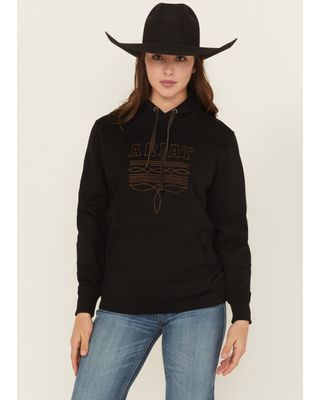 Ariat Womens Booted Logo Black Hoodie 10062734
