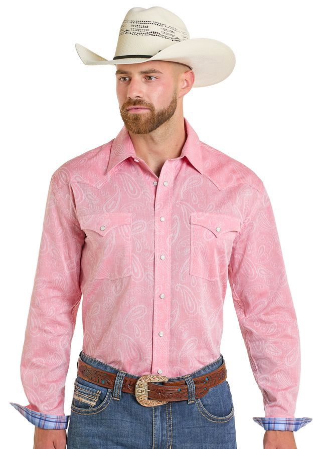 Panhandle Slim Mens Rough Stock Rose Paisley Shirt RMN2SO6527