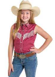 Rock&amp;Roll Denim Girl's Embroidered Retro Shirt-BGN0S06682