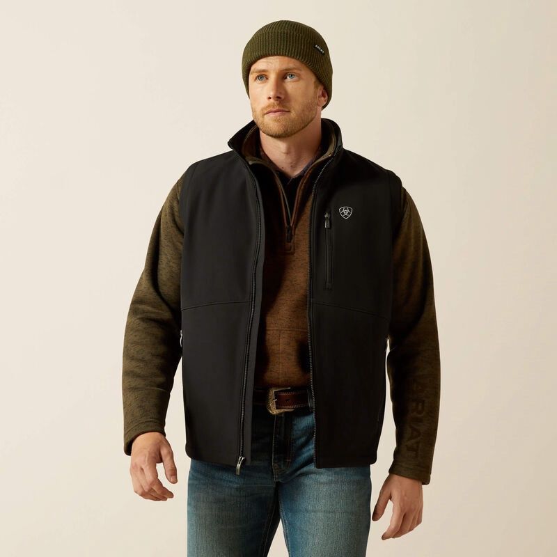 Ariat Mens Logo Softshell Vest Charcoal 10062588