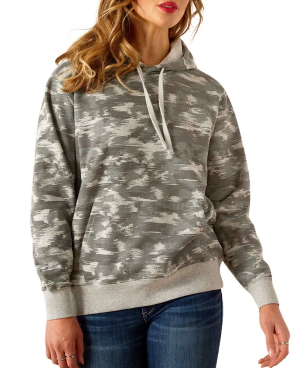 Ariat Womens Logo Grey Camo Hoodie 10055020