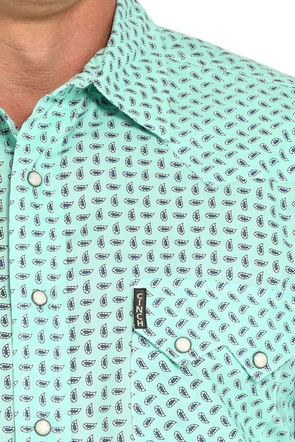 Cinch Men's Turquoise Long Sleeve Button Up Shirt MTW1301085