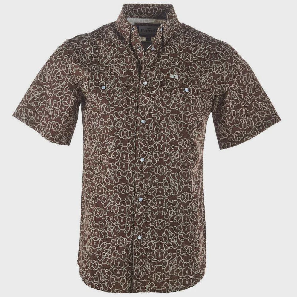 Ferrell Men's Brown SS Shirt FPS1002331