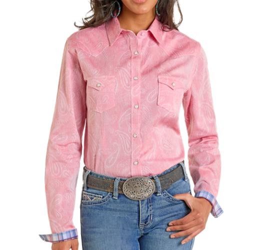 Panhandle Slim Women's Rose Mauve Long Sleeve Snap Shirt RWN2S06527