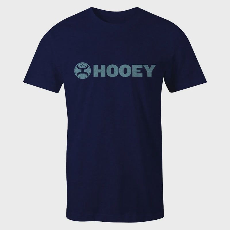 Hooey Mens Blue Ss "Lock-Up" Navy Tee HT1407BL