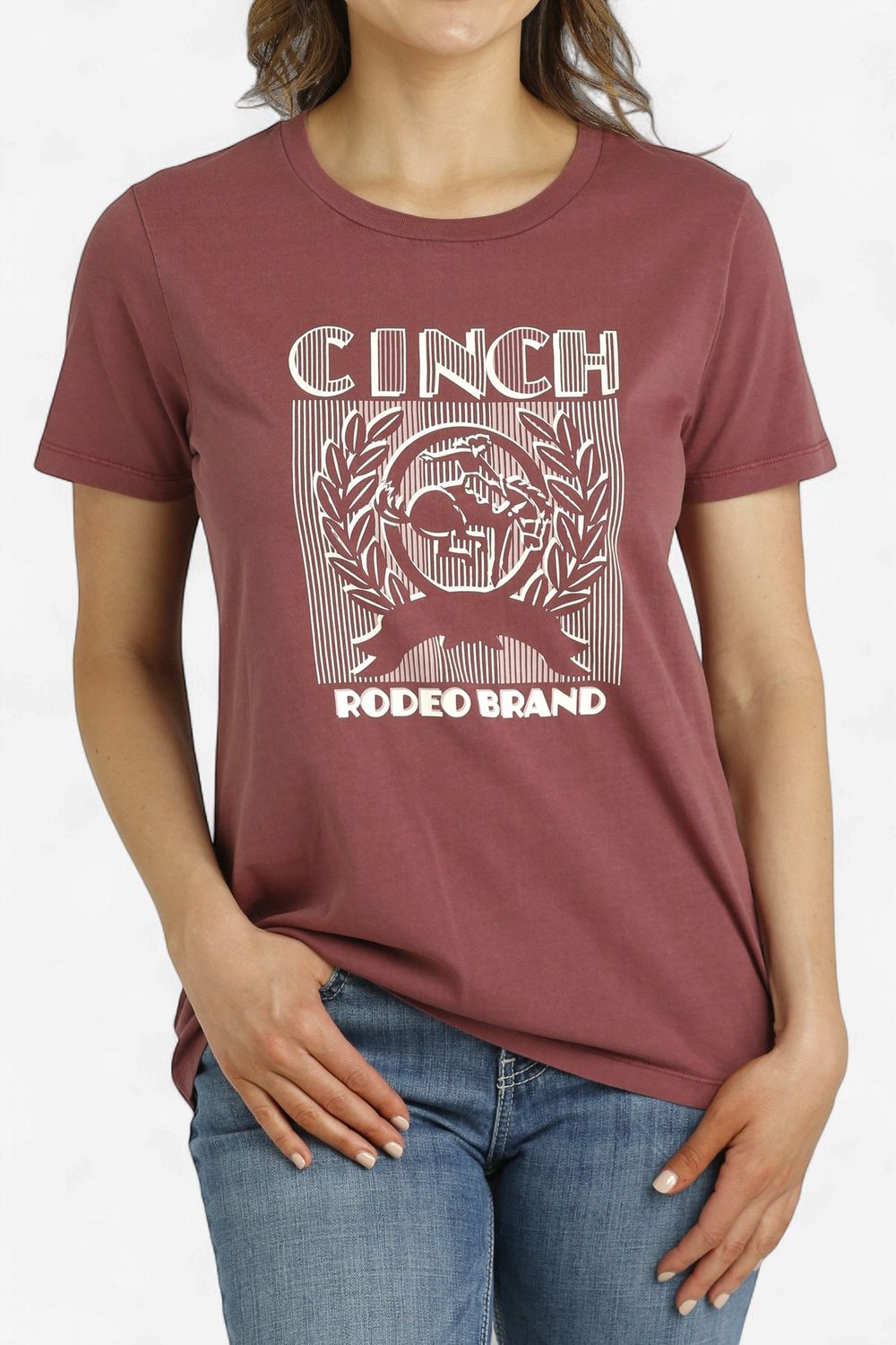 Cinch Ladies Short Sleeve Tee: Burgundy  MSK7901007