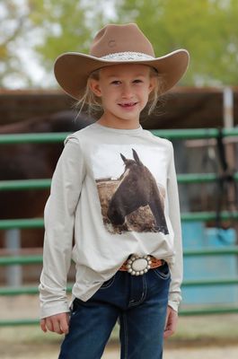 Cinch Children's Girls Long Sleeve Tee Horse CTK8730004
