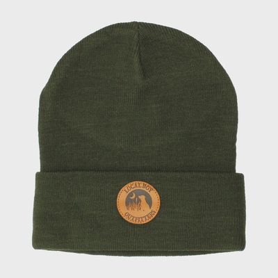 Local Boy Beanie Brown Leather Patch L3000128