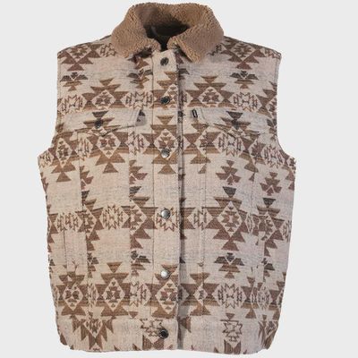 Hooey Youth Girls Sherpa Vest Cream/Aztec HV103CRTN-Y