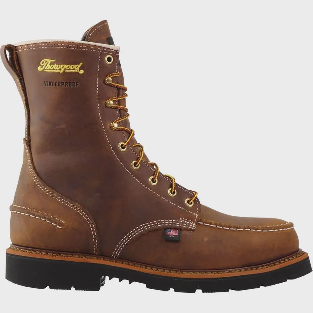 Thorogood Men's Waterproof - 8" Crazy Horse Moc Toe - MAXWear90™ 814-3890