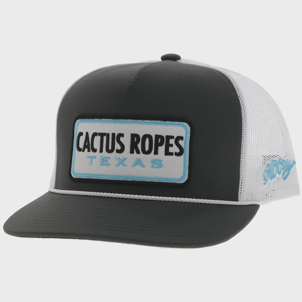 Hooey Mens Cactus Ropes Grey and White 5 Panel Trucker Hat CR108