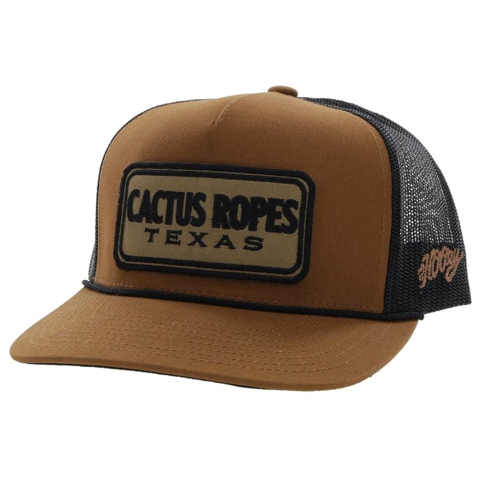 Hooey Mens Cactus Ropes Tan and Black 5 Panel Trucker Hat CR079