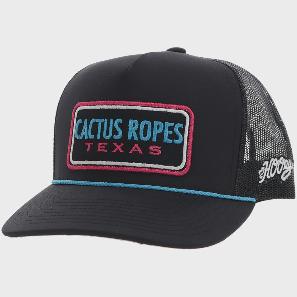 Hooey Mens Cactus Ropes Black 5 Panel Trucker Hat CR103