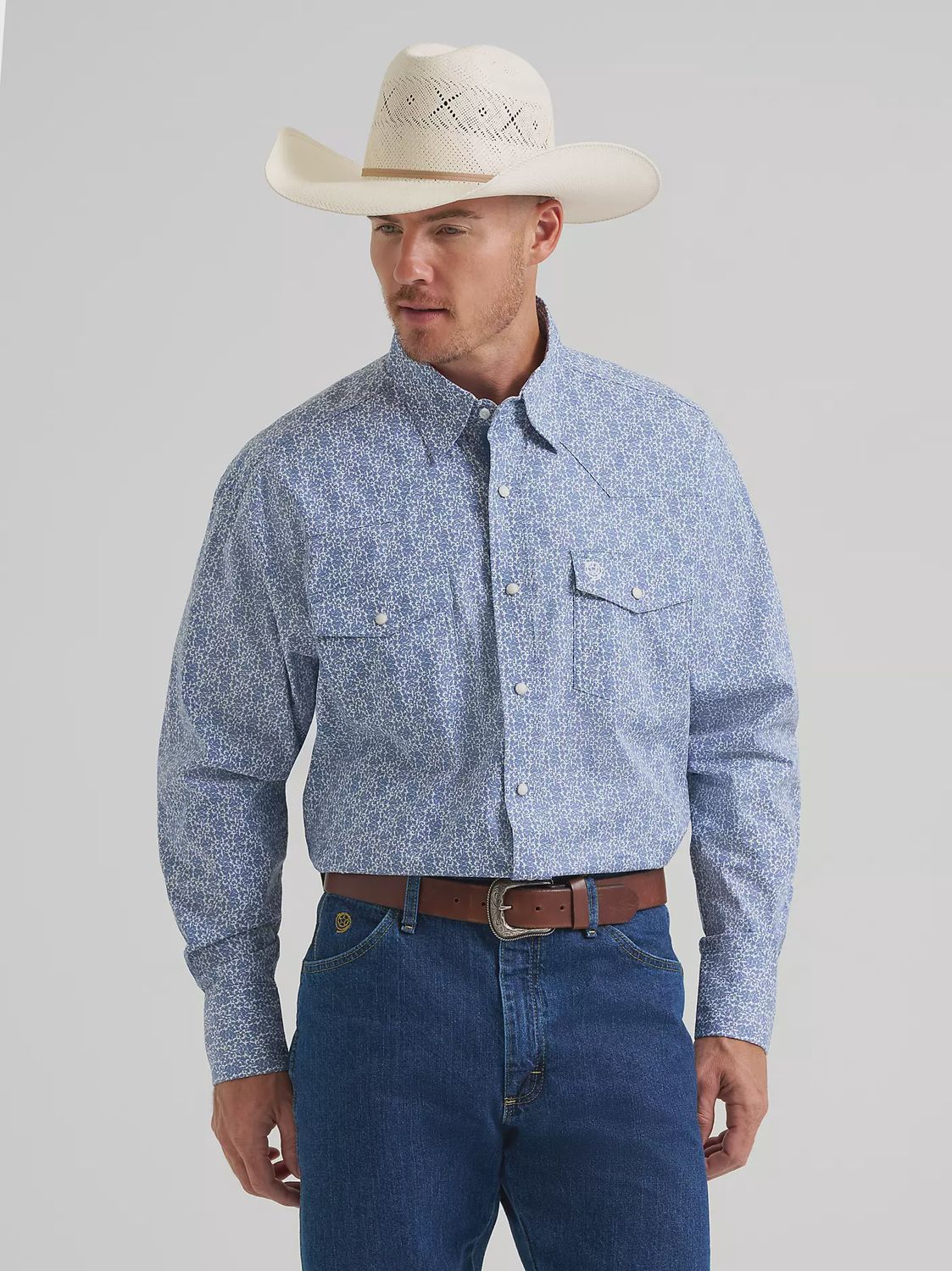 Wrangler Mens George Straight Collection Troubadour Long Sleeve Western Snap Shirt 112374584