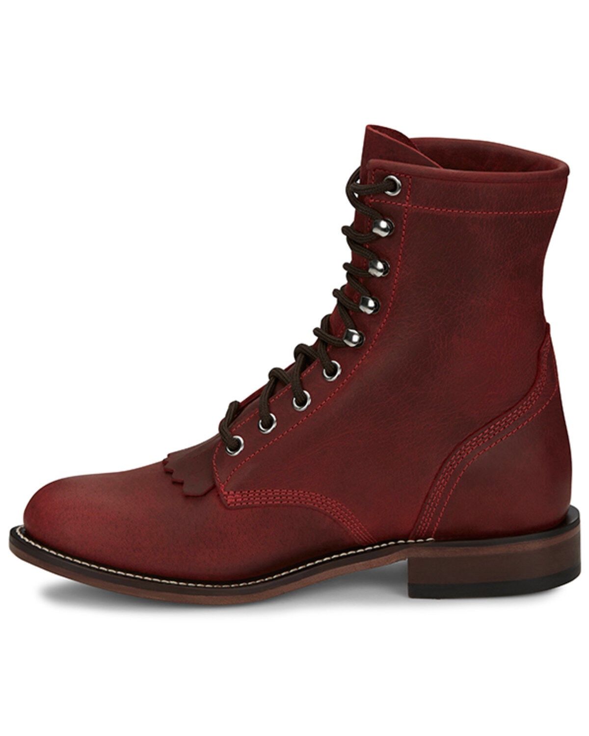 Justin Women's Wine/Red Lace Up Roper STYLE Boots RP536
