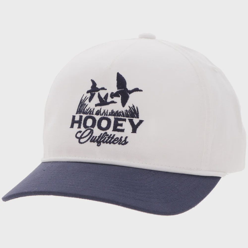 Hooey Mens Decoy White 5 Panel Trucker with Navy Embroidery Logo 6030T WHNV