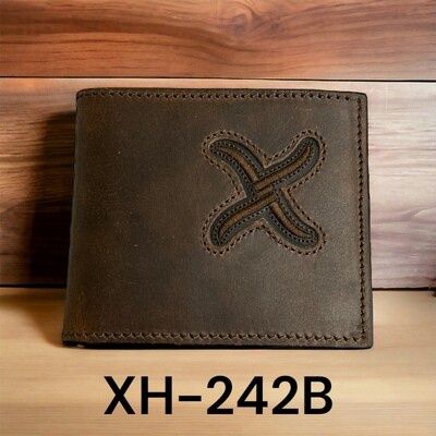 Twisted X Distressed Bomber Leather Bifold Wallet XH242B