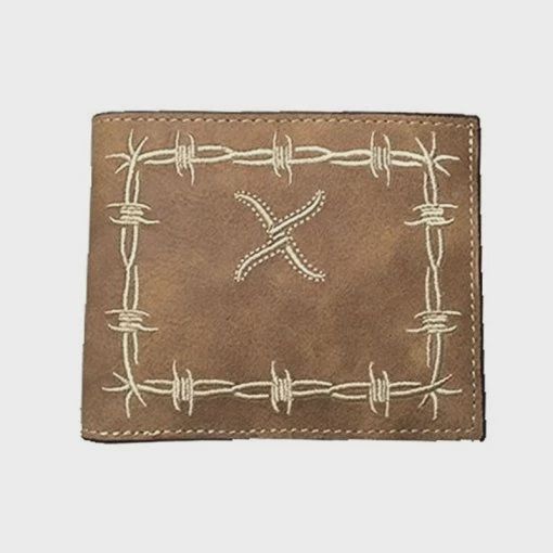 Twisted X Men's Bi-Fold Leather Barbed Wire Wallet XRC-14B