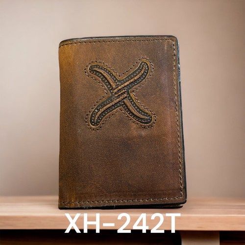 Twisted X Men's Brown Leather Tri-fold Wallet XH-242T