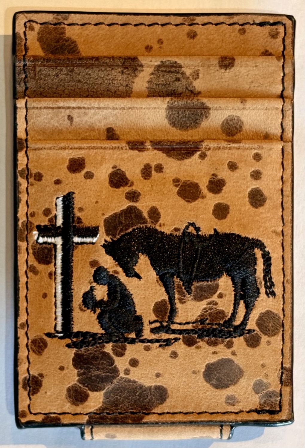 Twisted X Men's Leather Praying Cowboy Money Clip XRFP-6