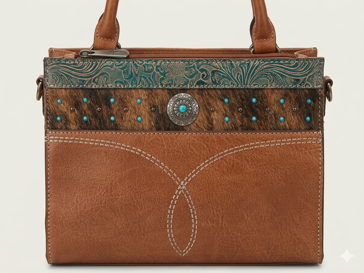 Justin Ladies Crossbody Embossed Purse With Hair 23055795