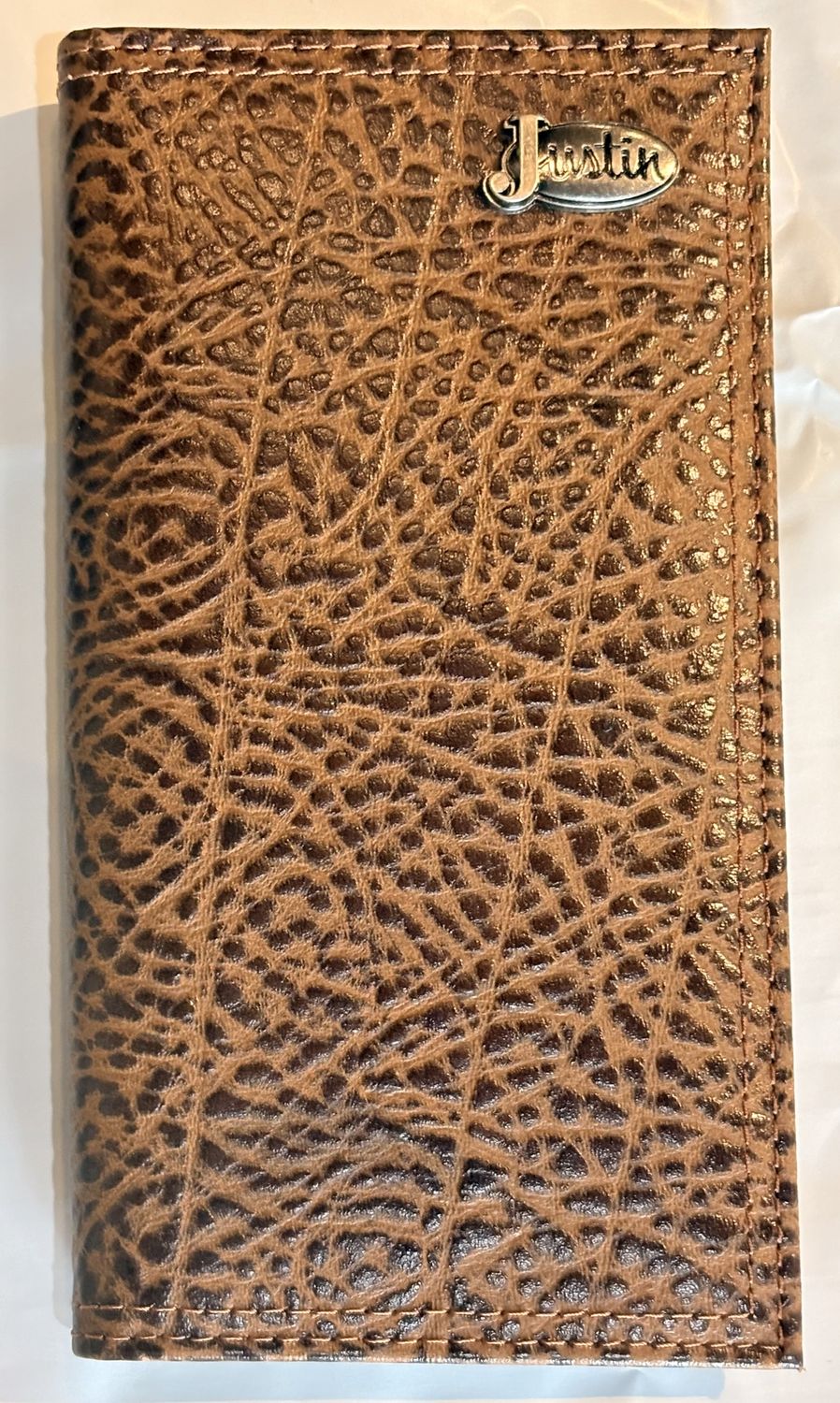 Justin Men's Genuine Leather Rodeo Wallet With Antique Silver Justin Logo 2512395666