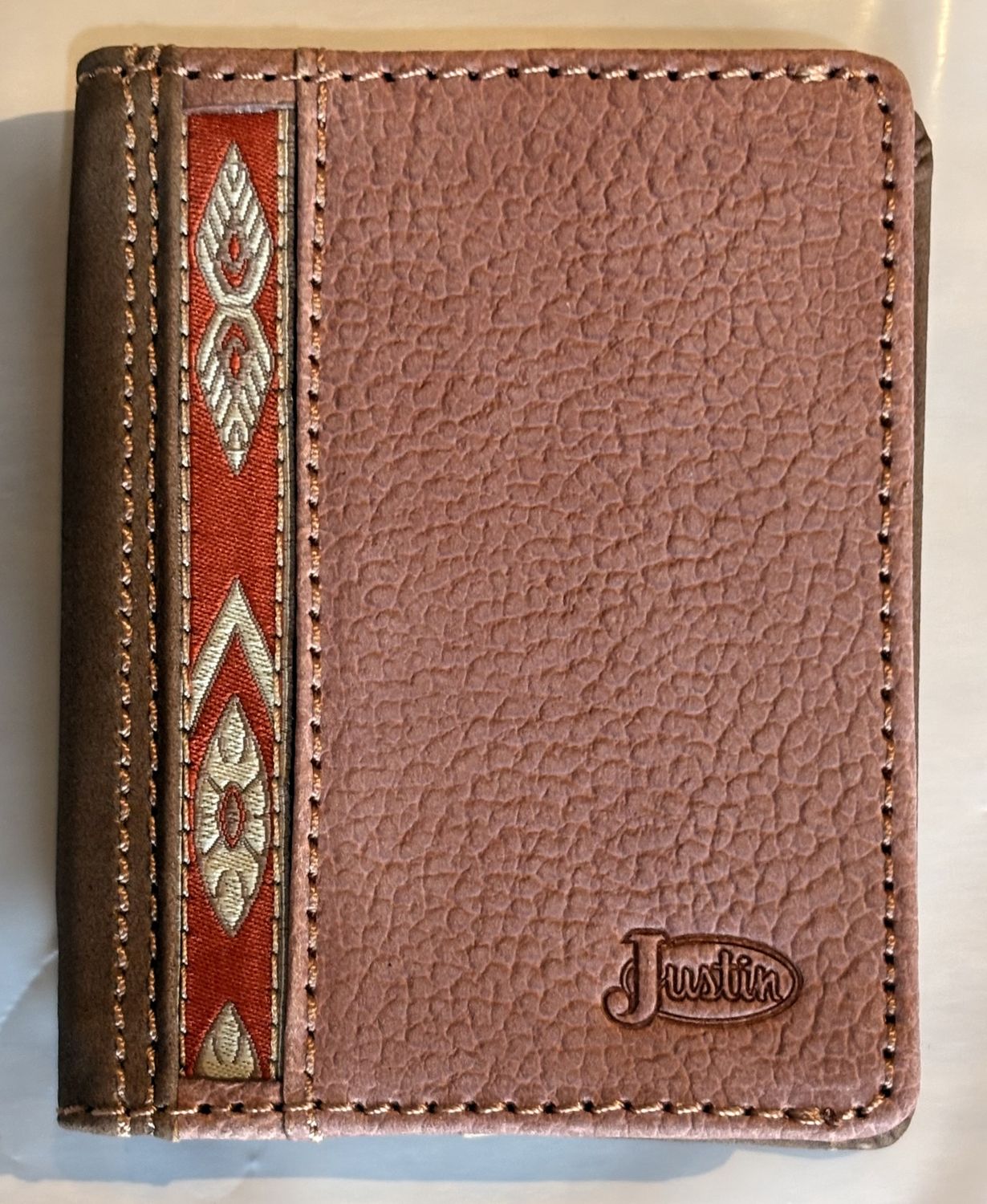 Justin Men's Bifold Card Wallet with Red Ribbon Accent 2005783W9