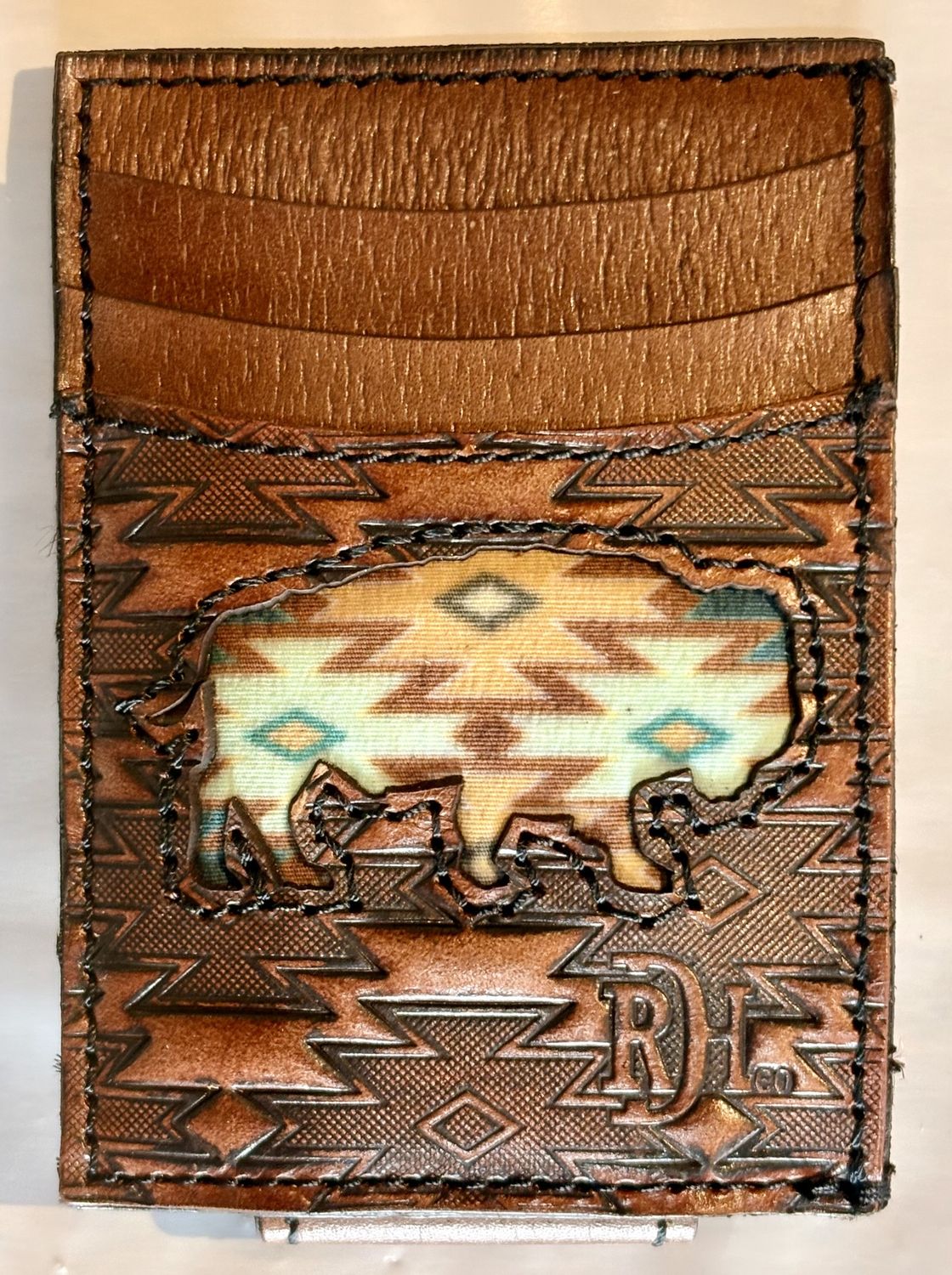 Red Dirt Hat Co Men's Card Case with Magnetic Clip Southwest Buffalo Inlay 22228875M6