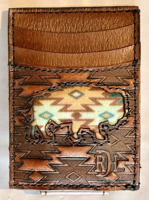 Red Dirt Hat Co Men's Card Case with Magnetic Clip Southwest Buffalo Inlay 22228875M6