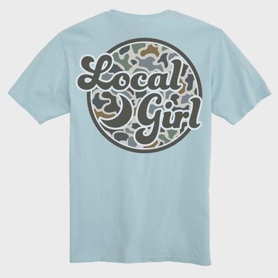 Local Girl Camo Patch Blue Bluff Short Sleeve Tee L5100072CBY