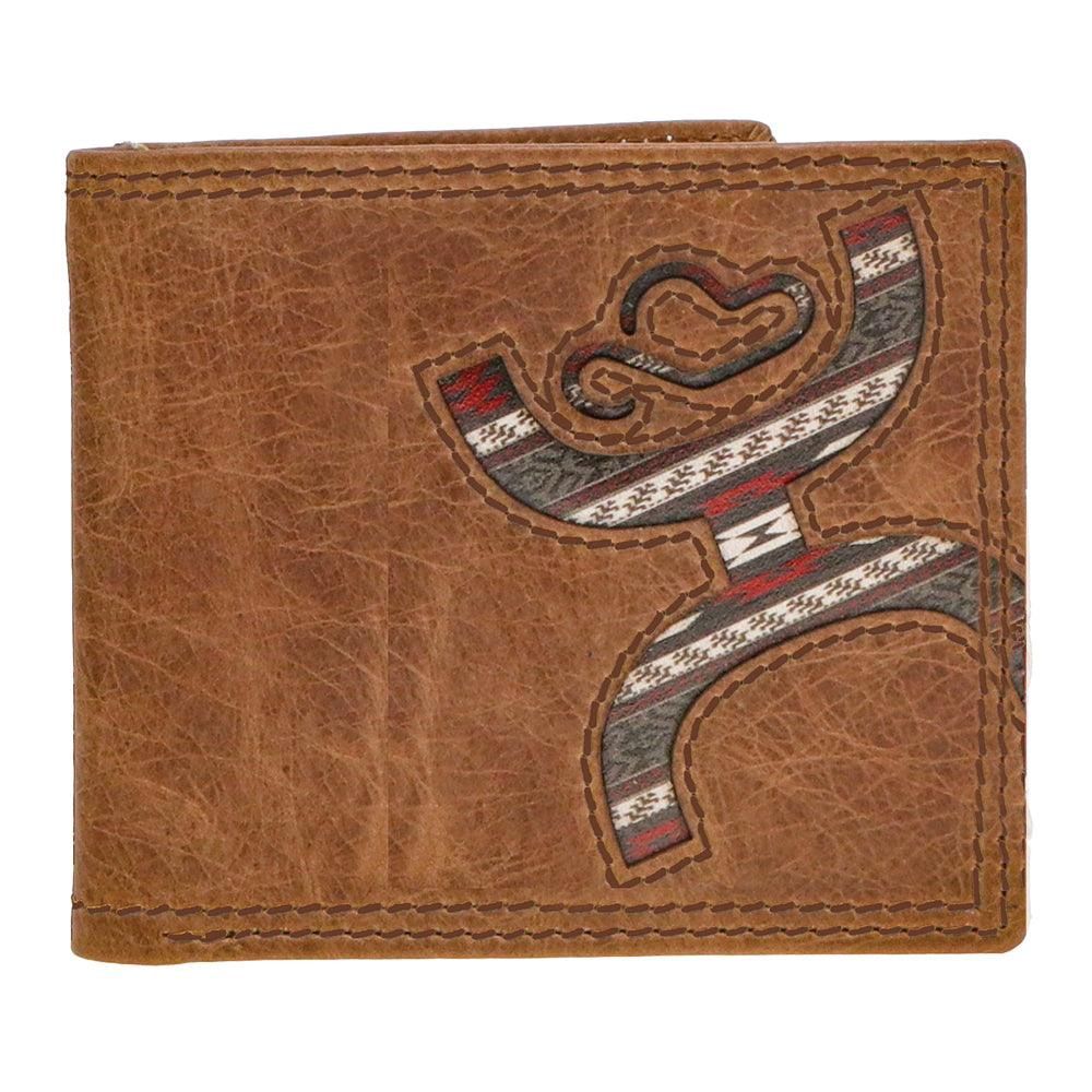 Hooey Original Laser Cut Hands­Up Hooey Logo Bi­Fold Wallet with Nomad Print Inlay HBF014BRRD