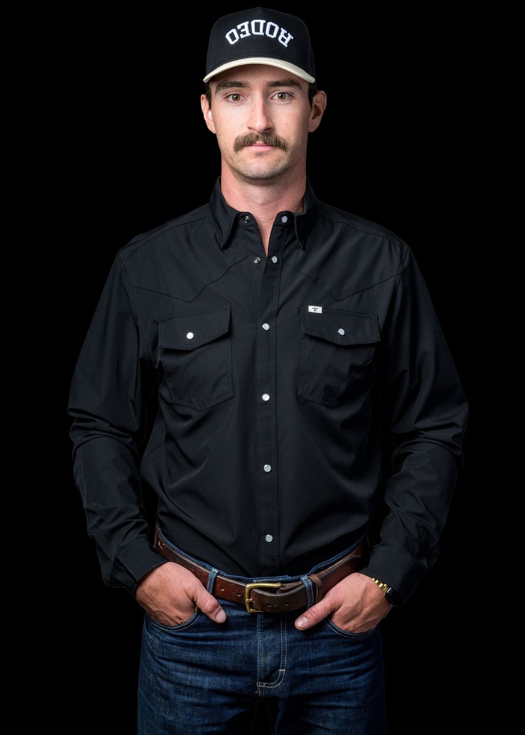 Ferrel Men's Long Sleeve Black Pear Snap  FSL1002335