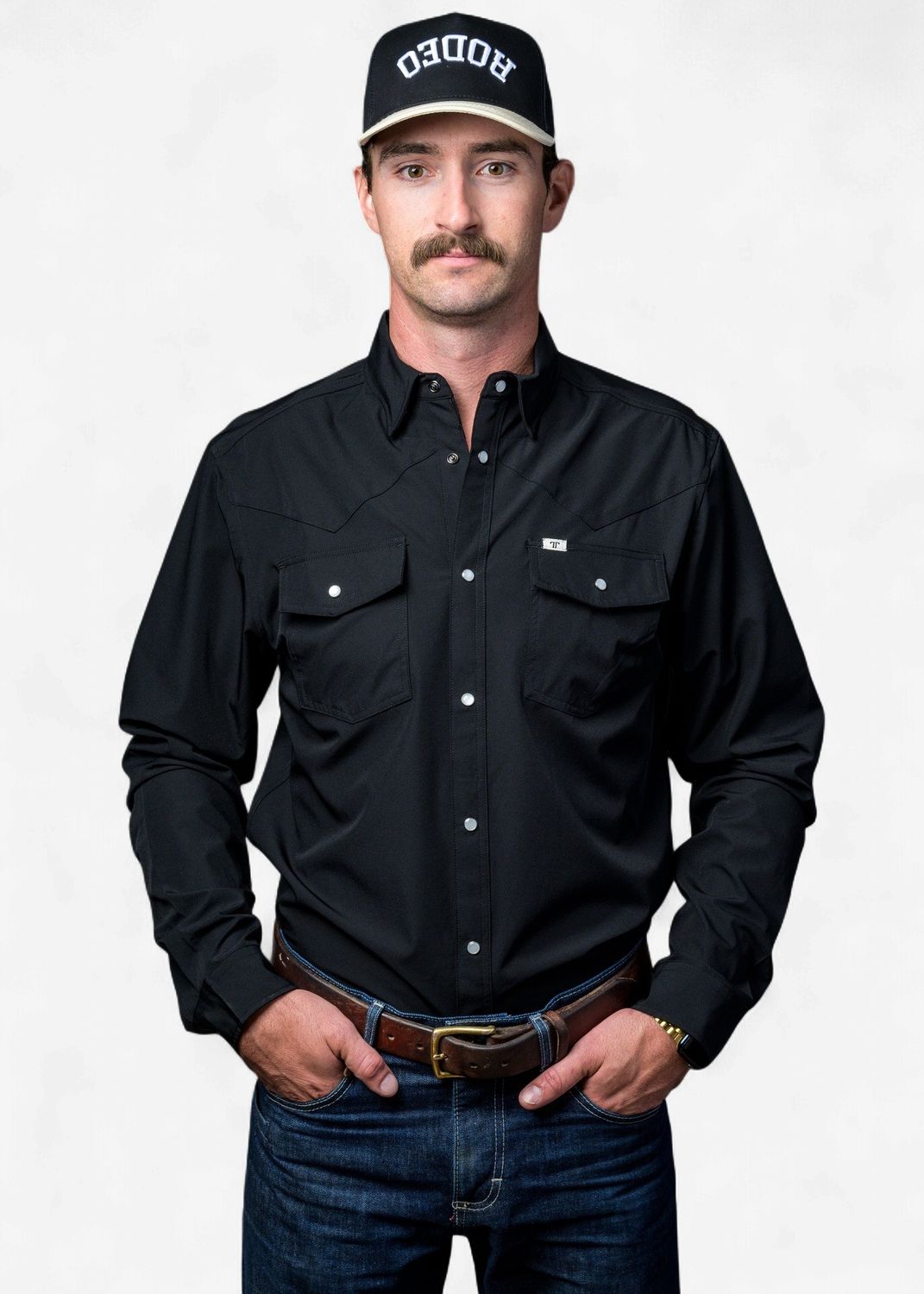 Ferrel Men's Long Sleeve Black Pear Snap  FSL1002335