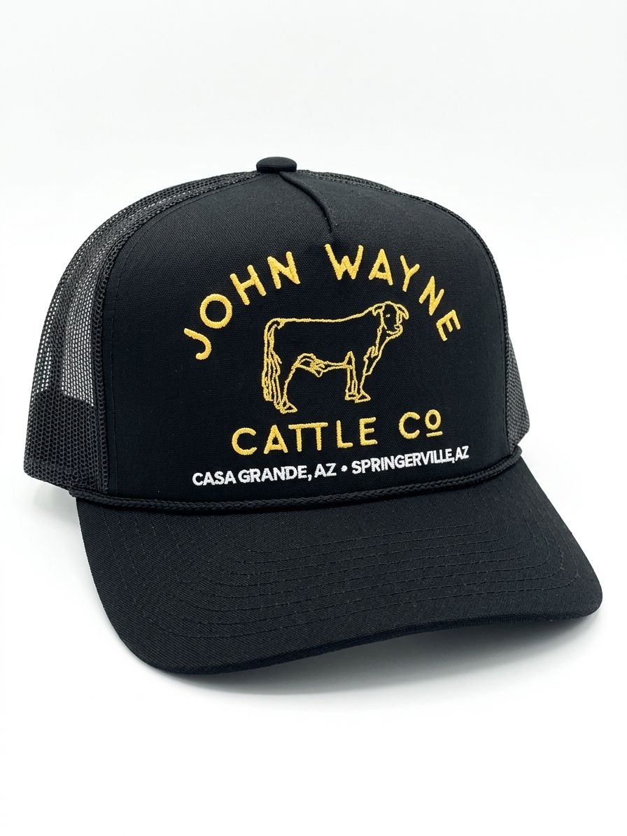 Hooey Men's John Wayne Black 5-Panel Trucker Hat 2266T-BK