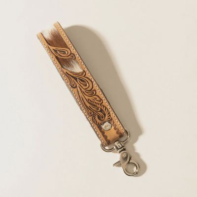 Myra Sedona Blaze Handtooled Leather Keyfob in Bronze Ember S14023