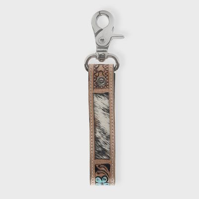 Myra Oregon Way Hand-tooled Leather Key Fob S9846