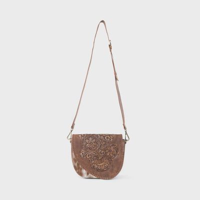 Myra Bronco Ridge Handtooled Bag in Canyon Tan S14288