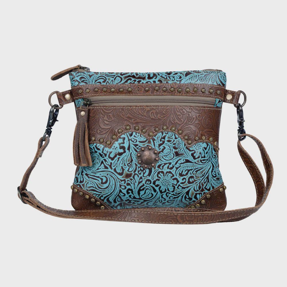 Myra Azure Aesthetic Leather &amp; Hairon Bag S3398