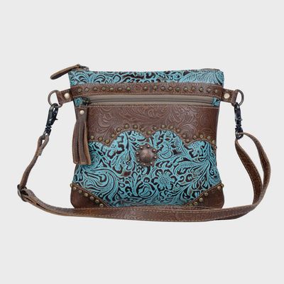 Myra Azure Aesthetic Leather &amp; Hairon Bag S3398