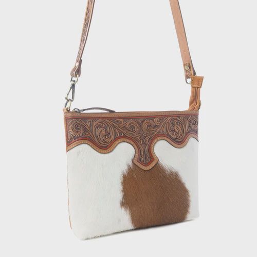 Myra Wild Mirage Hairon Leather Bag with Fringes S-13797