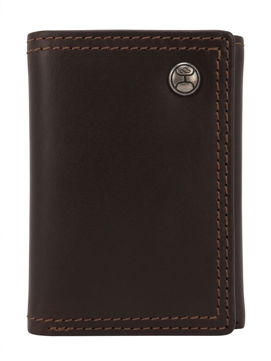 Hooey Men's Classic Smooth Black Trifold Wallet HTF001-BK