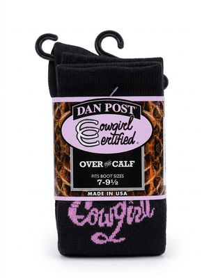 Dan Post Ladies Cowgirl Certified Black OTC Socks DPCGC9-D04